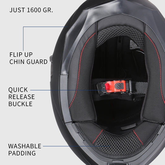 GJH Motorcycle Helmets for Men & Women Modular Motorcycle Helmet Flip Up Anti-Fog Lens Double for Helmets for Adults DOT Approved（M/L/XL）